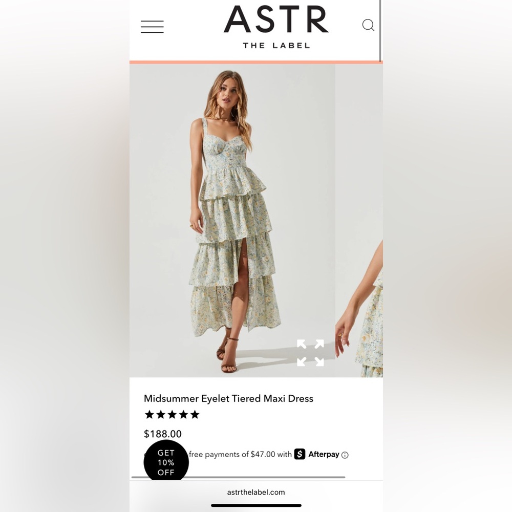 ASTR Midsummer Eyelet Tiered Maxi Dress